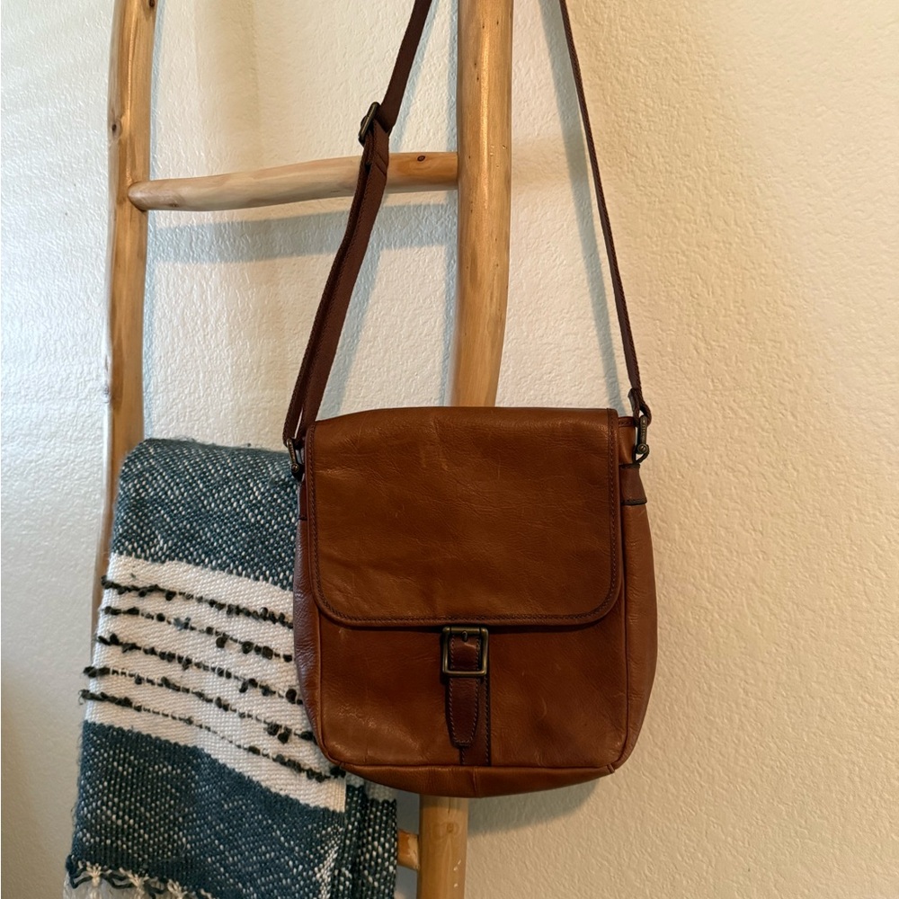 Fossil Brown Leather satchel Crossbody Bag